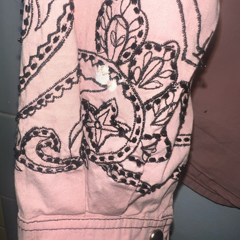 Pink Beaded Women’s Cowgirl Western Shirt Pink Pony Club - Picture 5 of 8
